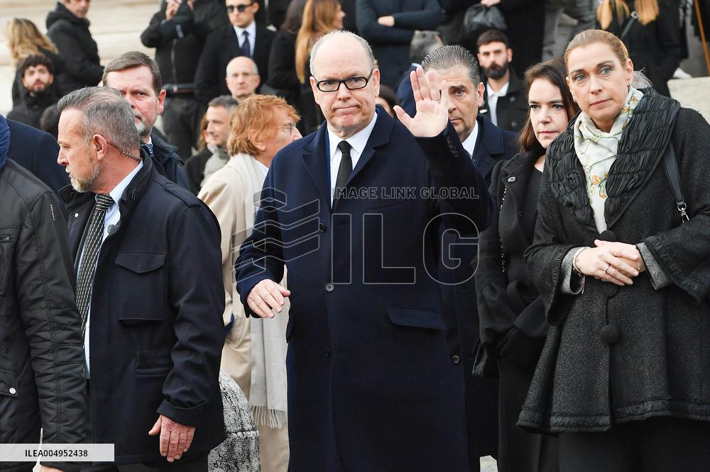 Albert of Monaco at Funeral of Nicola Pietrangeli - Rome