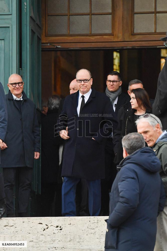 Albert of Monaco at Funeral of Nicola Pietrangeli - Rome