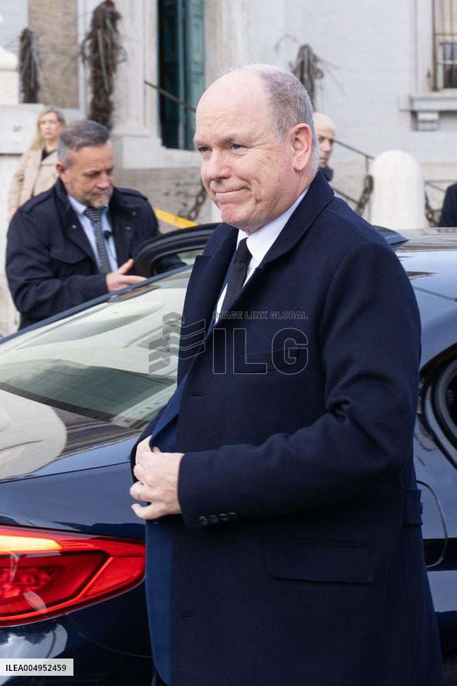 Albert of Monaco at Funeral of Nicola Pietrangeli - Rome