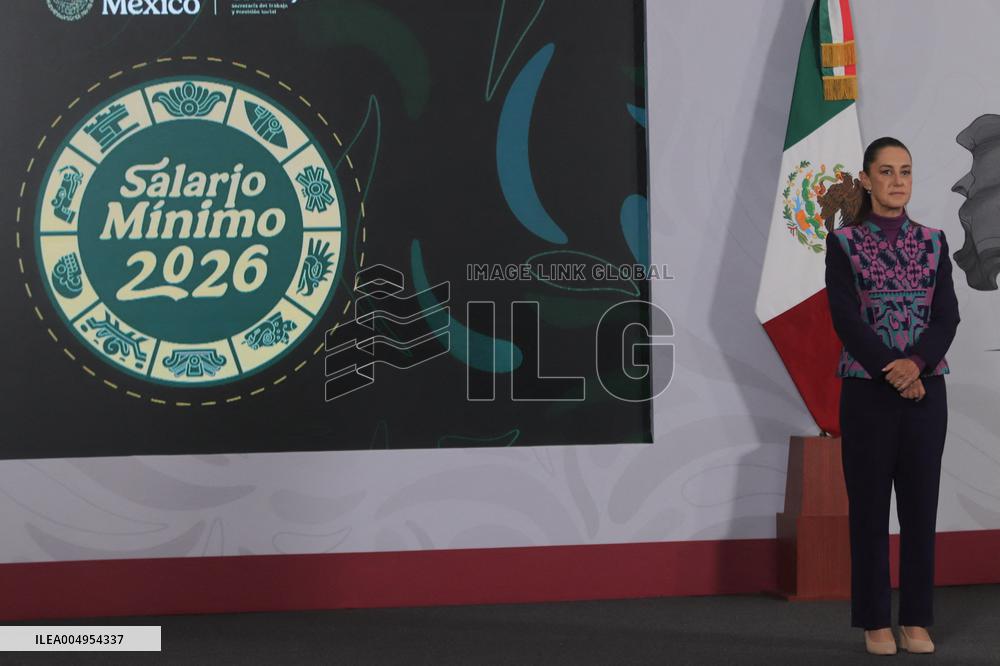 Mexican President Claudia Sheinbaum Holds Briefing Conference - Mexico
