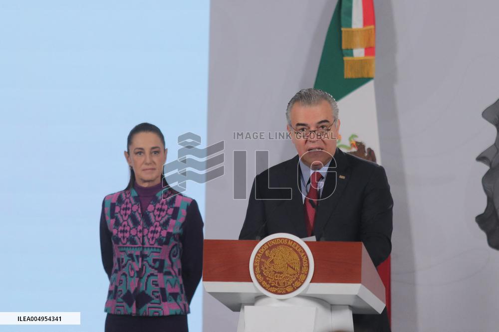 Mexican President Claudia Sheinbaum Holds Briefing Conference - Mexico