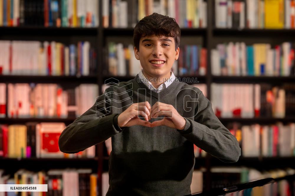 Gonzalo Pinillos Poses Before Junior Eurovision - Madrid