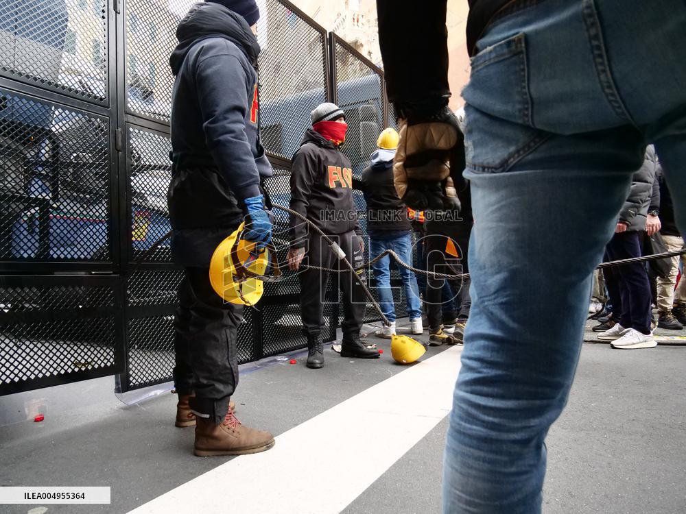 Former Ilva Workers Protest - Genoa