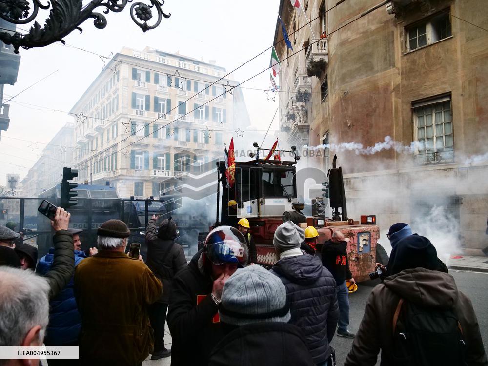 Former Ilva Workers Protest - Genoa