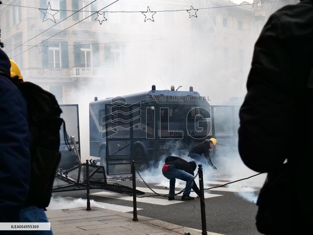 Former Ilva Workers Protest - Genoa