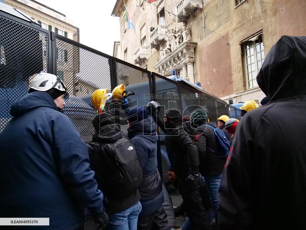 Former Ilva Workers Protest - Genoa