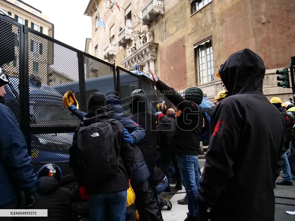 Former Ilva Workers Protest - Genoa