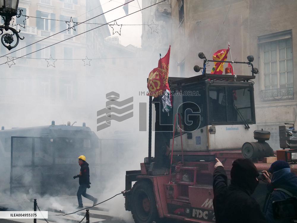 Former Ilva Workers Protest - Genoa