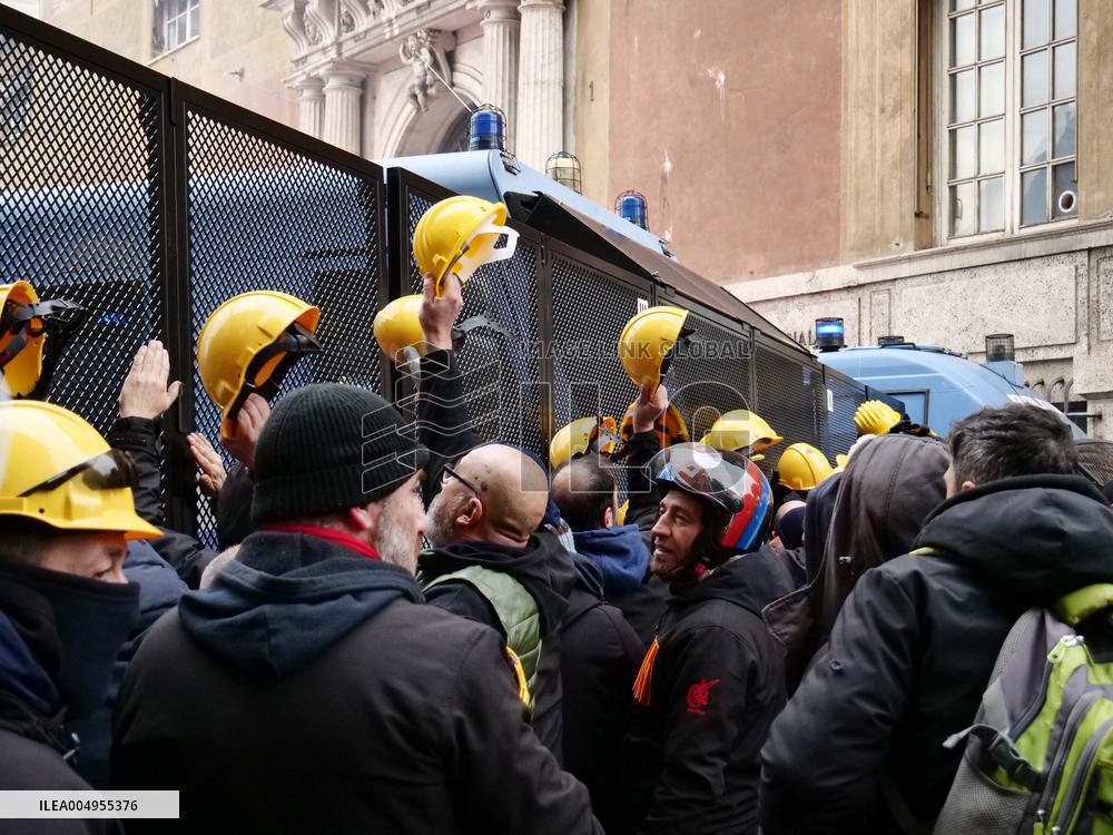 Former Ilva Workers Protest - Genoa