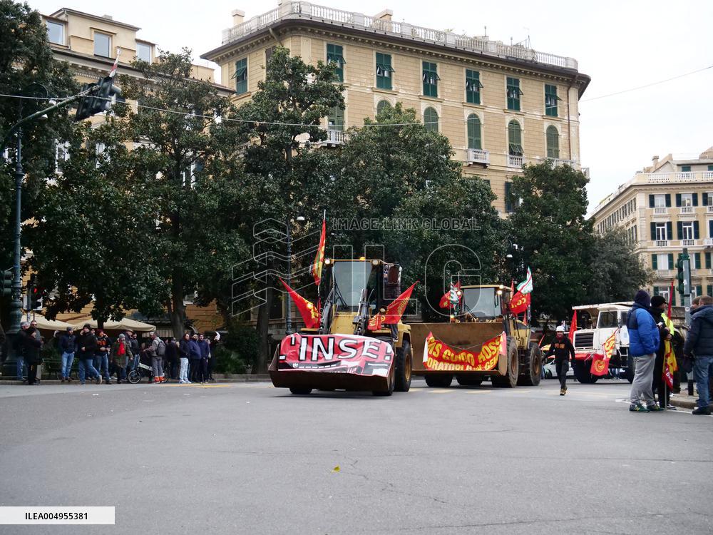Former Ilva Workers Protest - Genoa