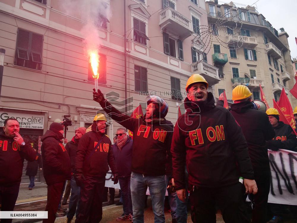 Former Ilva Workers Protest - Genoa