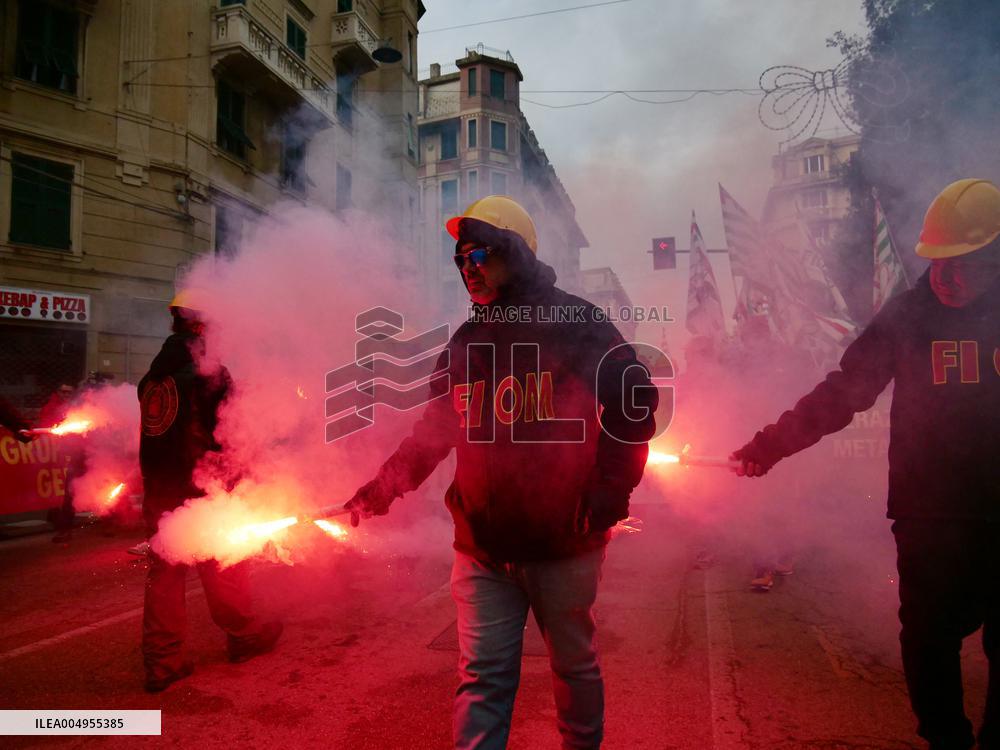 Former Ilva Workers Protest - Genoa