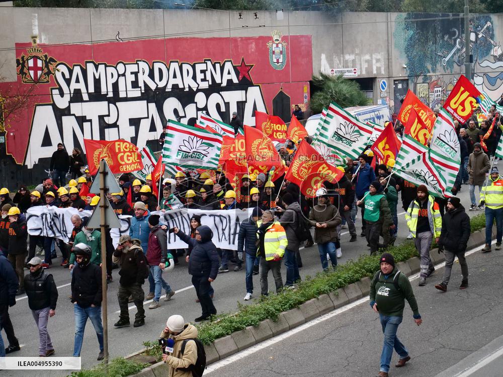 Former Ilva Workers Protest - Genoa