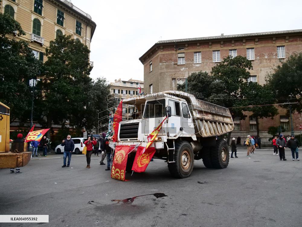 Former Ilva Workers Protest - Genoa