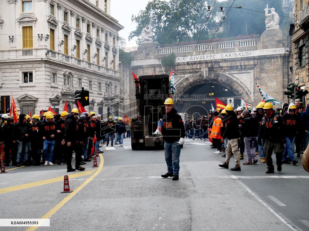 Former Ilva Workers Protest - Genoa