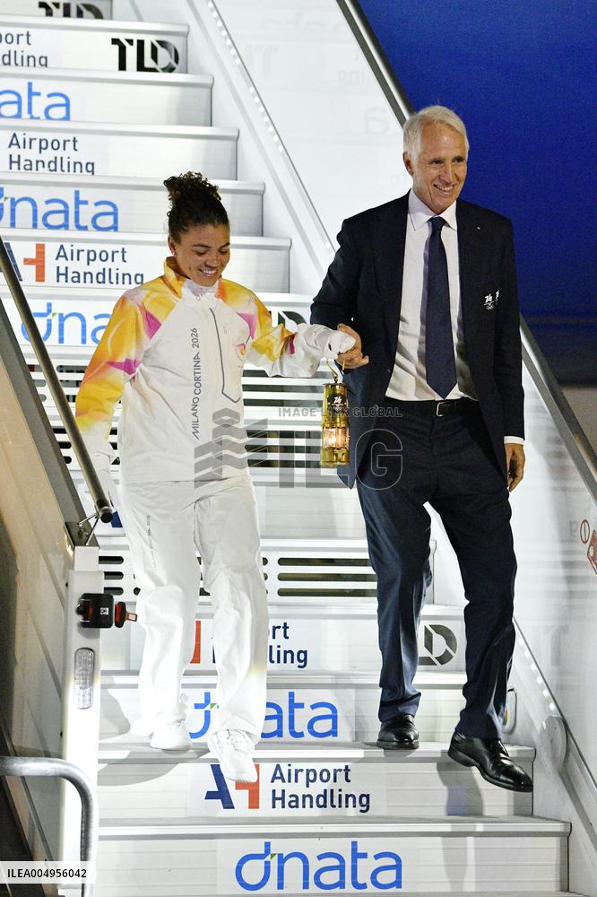 Olympic flame arrives in Italy