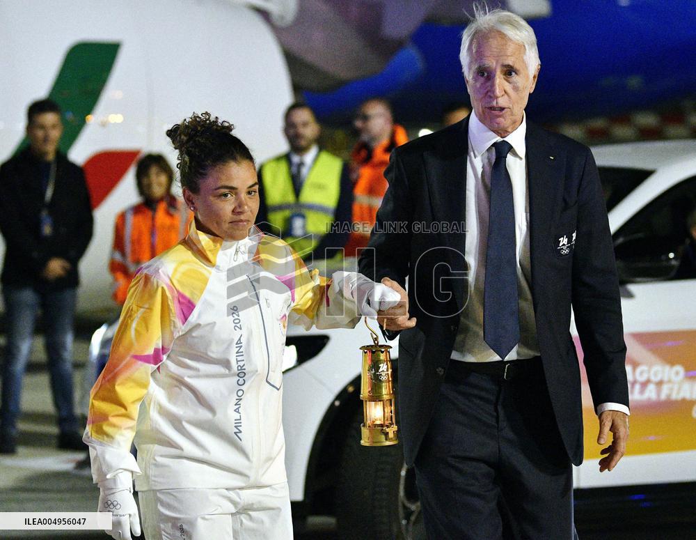 Olympic flame arrives in Italy