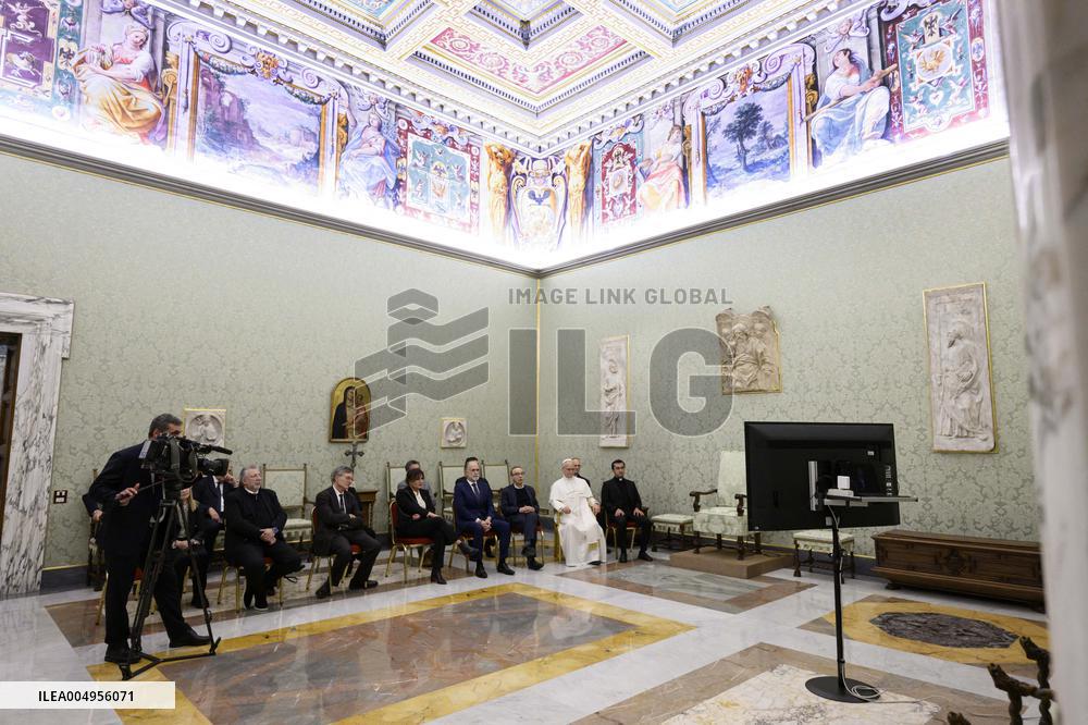 Pope Leo XIV Meets Roberto Benigni Ahead Of TV Show On St Peter - Vatican