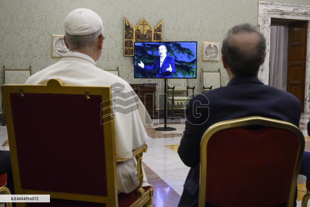 Pope Leo XIV Meets Roberto Benigni Ahead Of TV Show On St Peter - Vatican