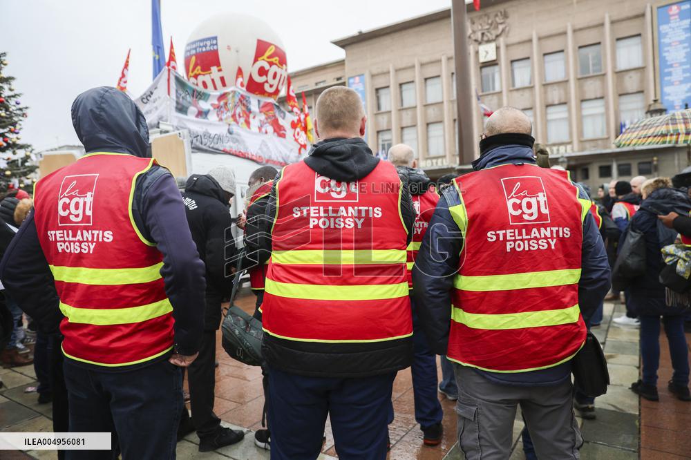 Stellantis Protest - Poissy