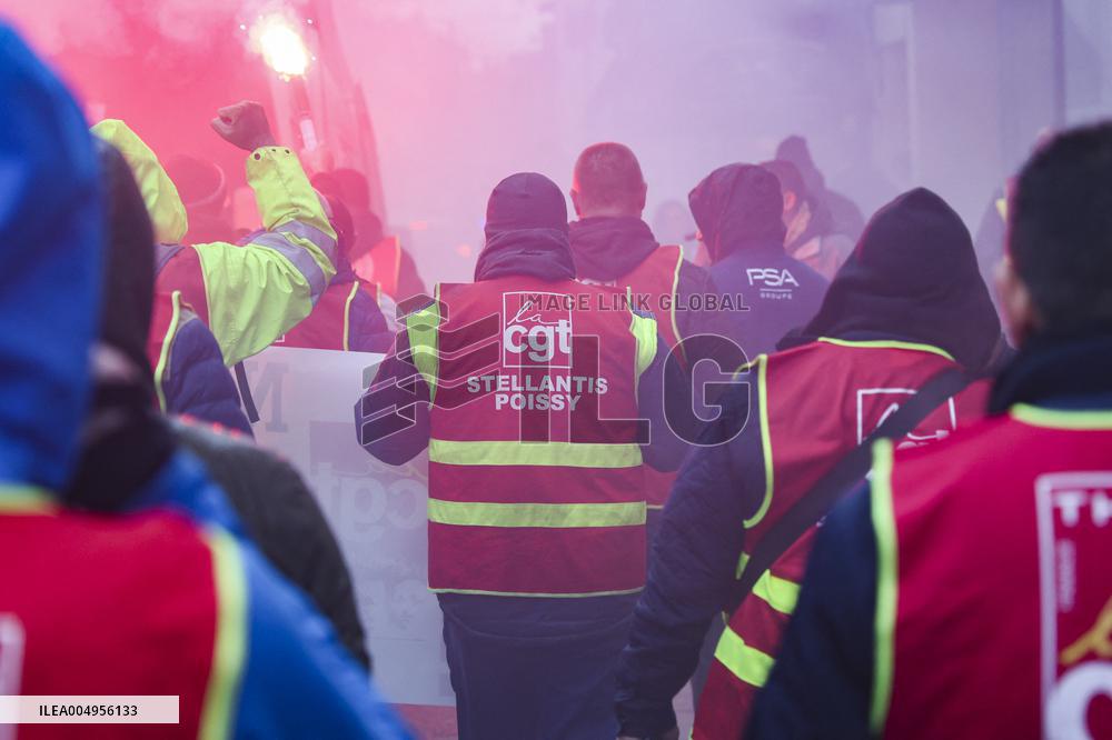 Stellantis Protest - Poissy