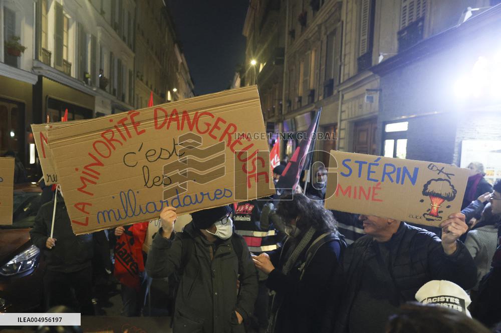 Protest Against Sterin Event La Nuit Du Bien Commun - Paris