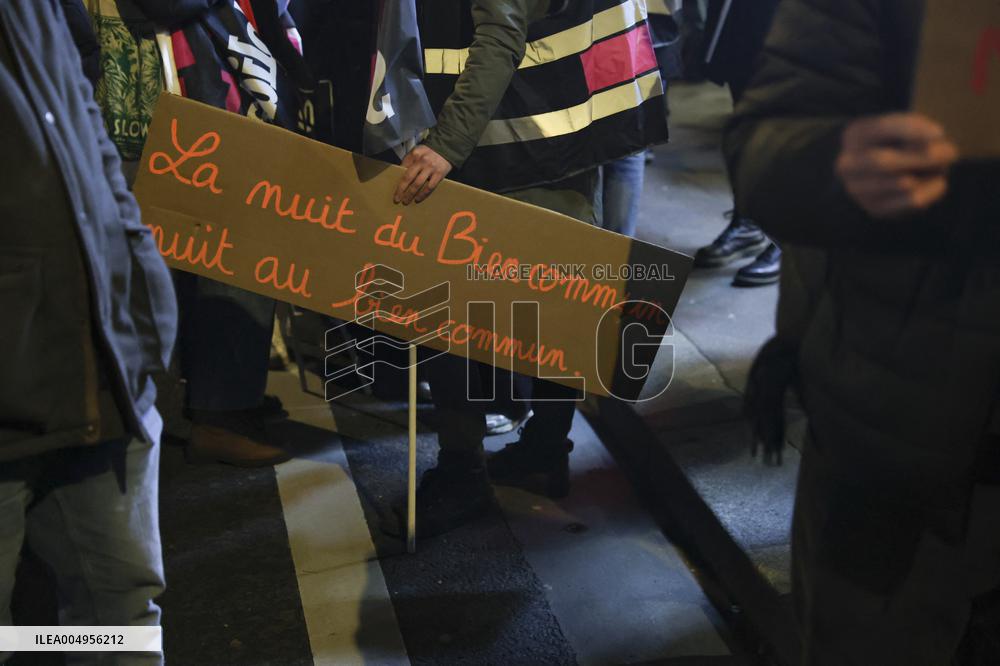 Protest Against Sterin Event La Nuit Du Bien Commun - Paris