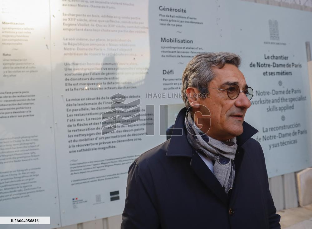 Serge Papin Visits Notre-Dame de Paris Cathedral - Paris