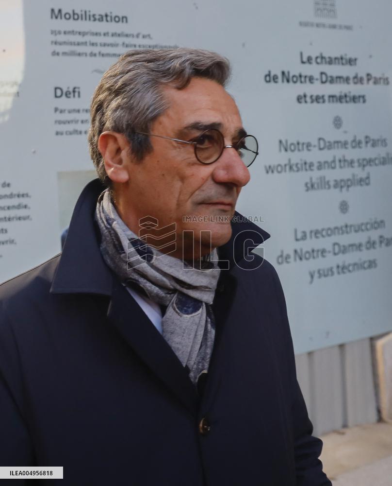 Serge Papin Visits Notre-Dame de Paris Cathedral - Paris
