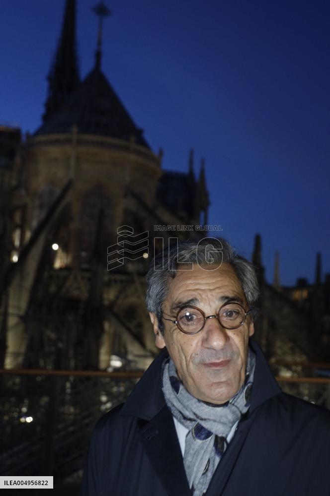 Serge Papin Visits Notre-Dame de Paris Cathedral - Paris