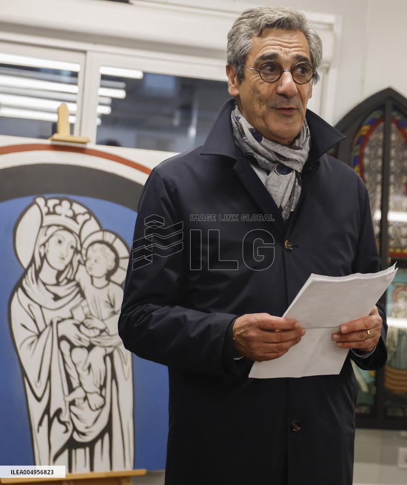 Serge Papin Visits Notre-Dame de Paris Cathedral - Paris
