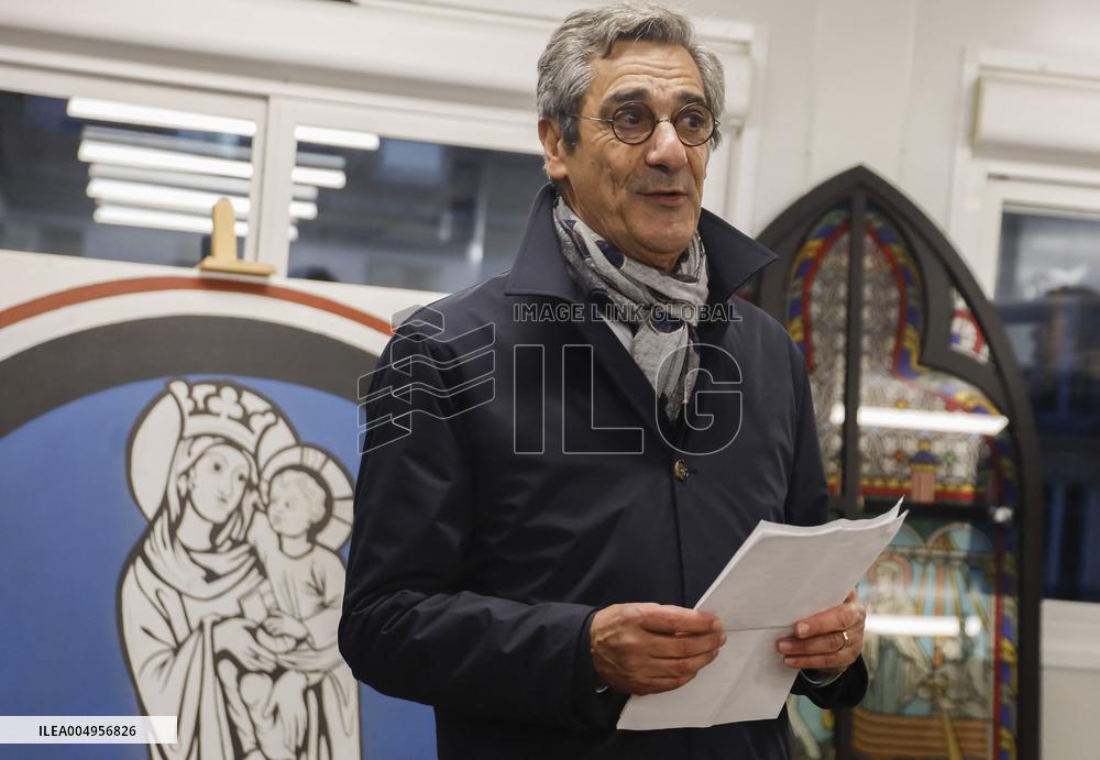 Serge Papin Visits Notre-Dame de Paris Cathedral - Paris