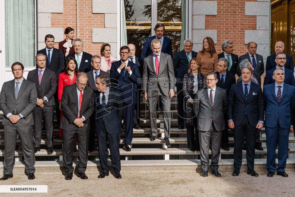 King Felipe VI Receives Cesur Business Delegation - Madrid