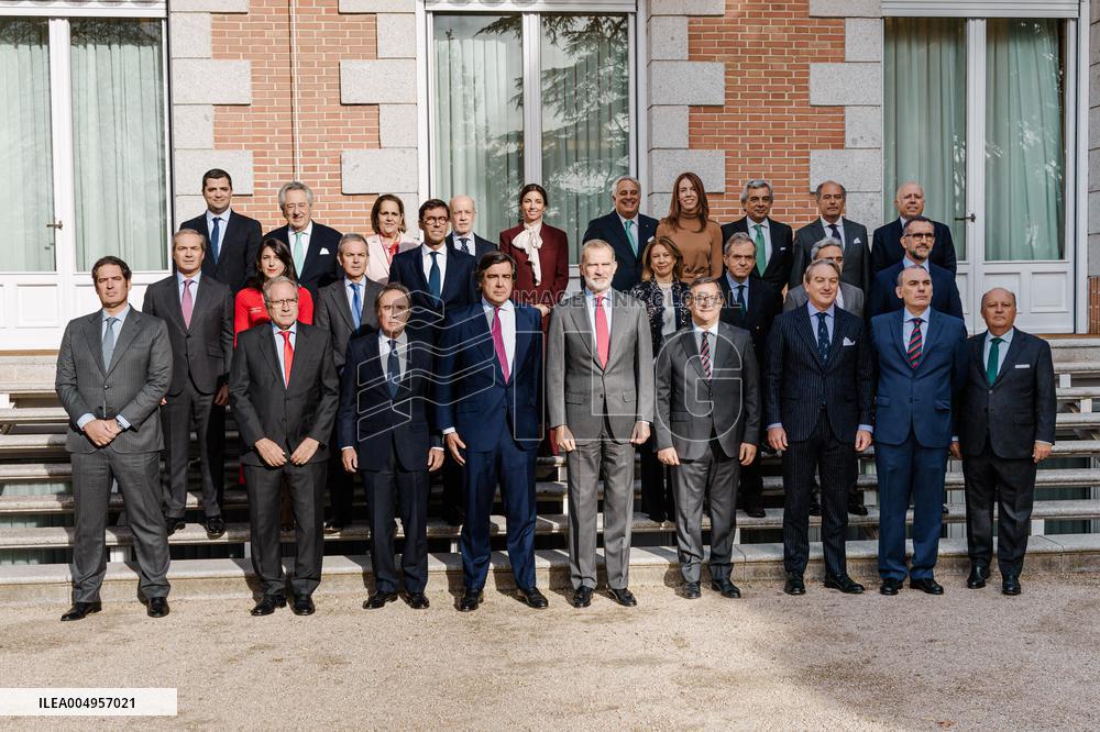 King Felipe VI Receives Cesur Business Delegation - Madrid