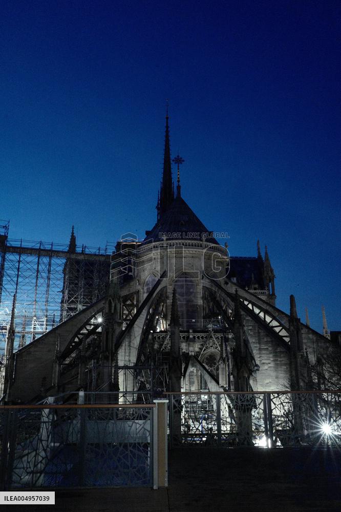Serge Papin Visits Notre-Dame de Paris Cathedral - Paris