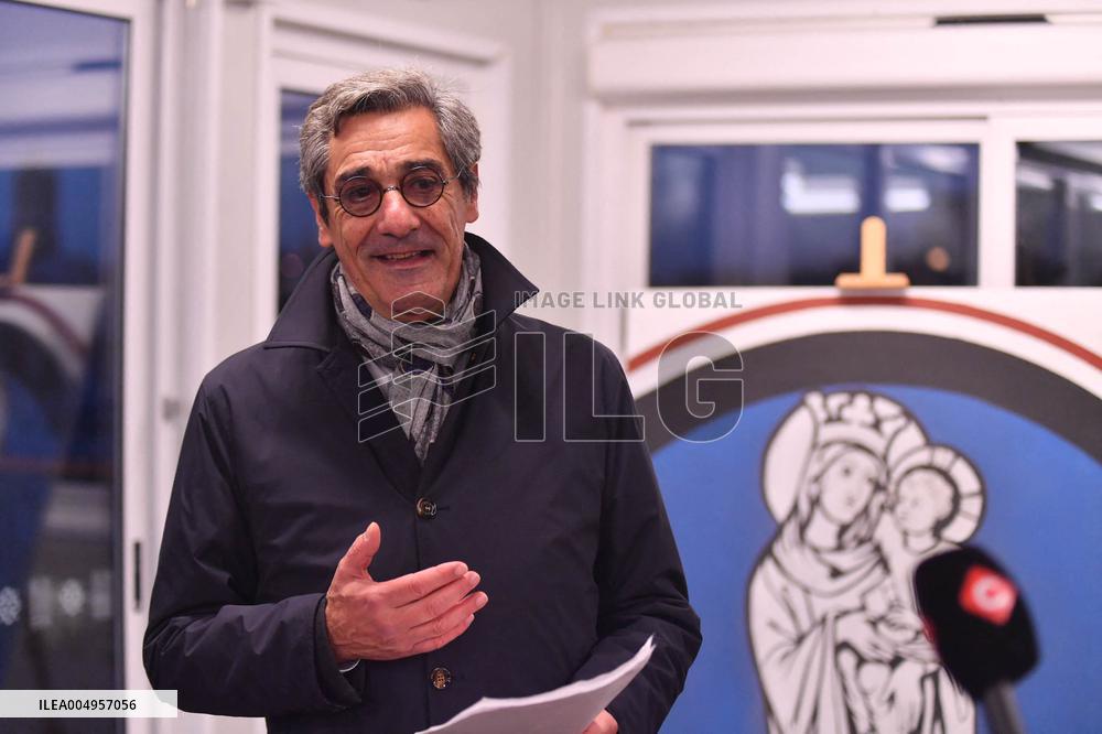 Serge Papin Visits Notre-Dame de Paris Cathedral - Paris