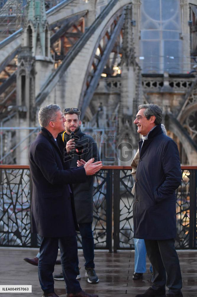 Serge Papin Visits Notre-Dame de Paris Cathedral - Paris