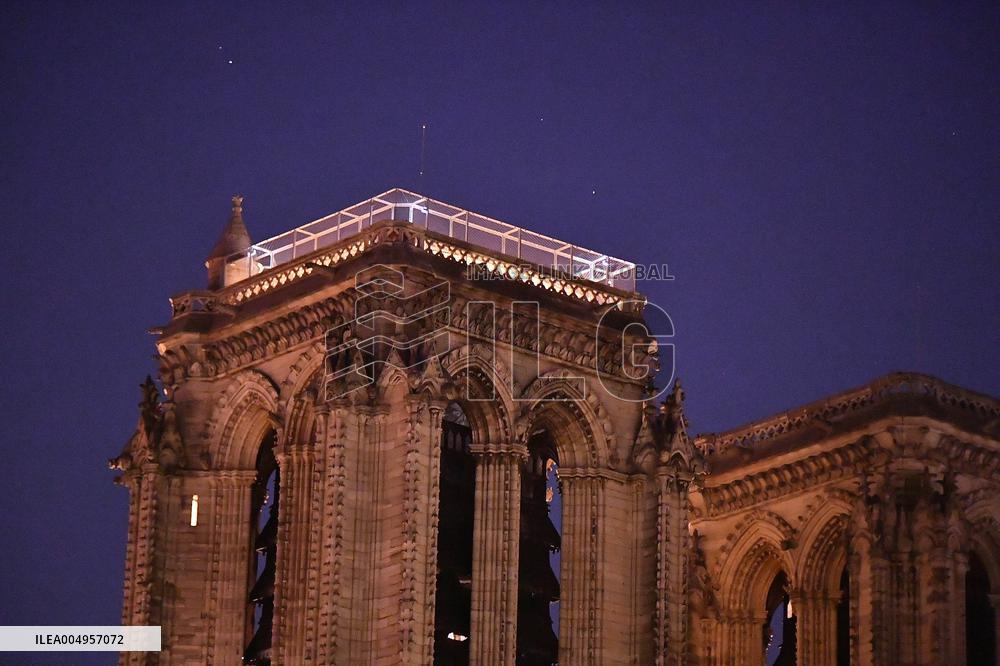 Serge Papin Visits Notre-Dame de Paris Cathedral - Paris