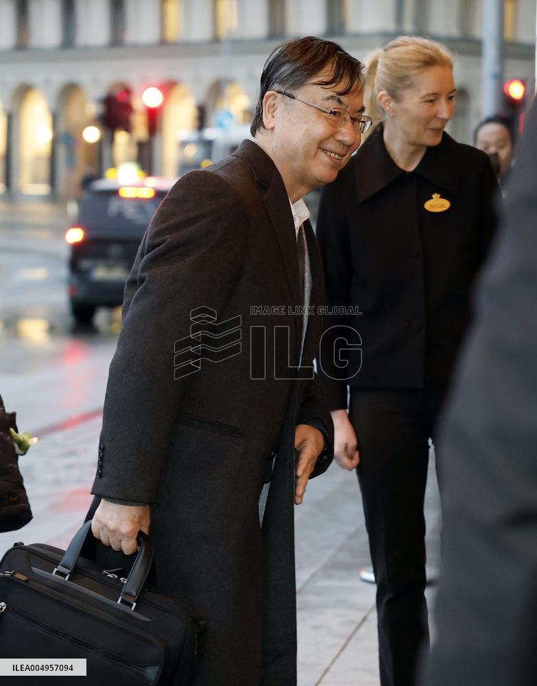 Nobel laureate Sakaguchi arrives in Stockholm