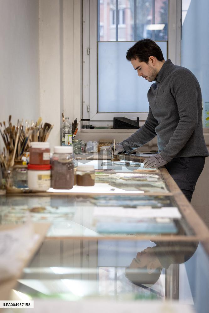 Serge Papin visit the Ateliers Duchemin - Paris