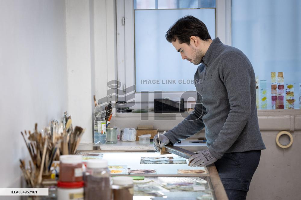 Serge Papin visit the Ateliers Duchemin - Paris