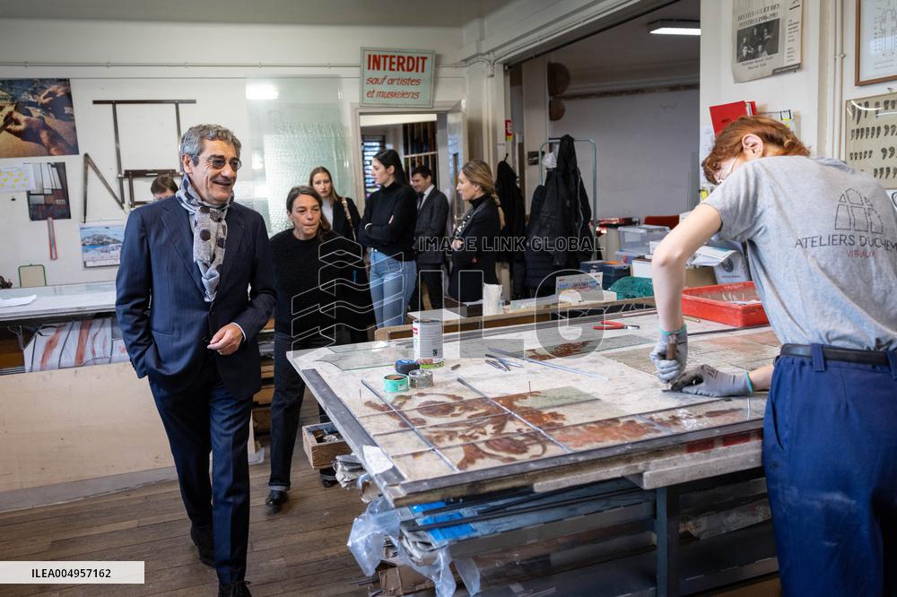 Serge Papin visit the Ateliers Duchemin - Paris