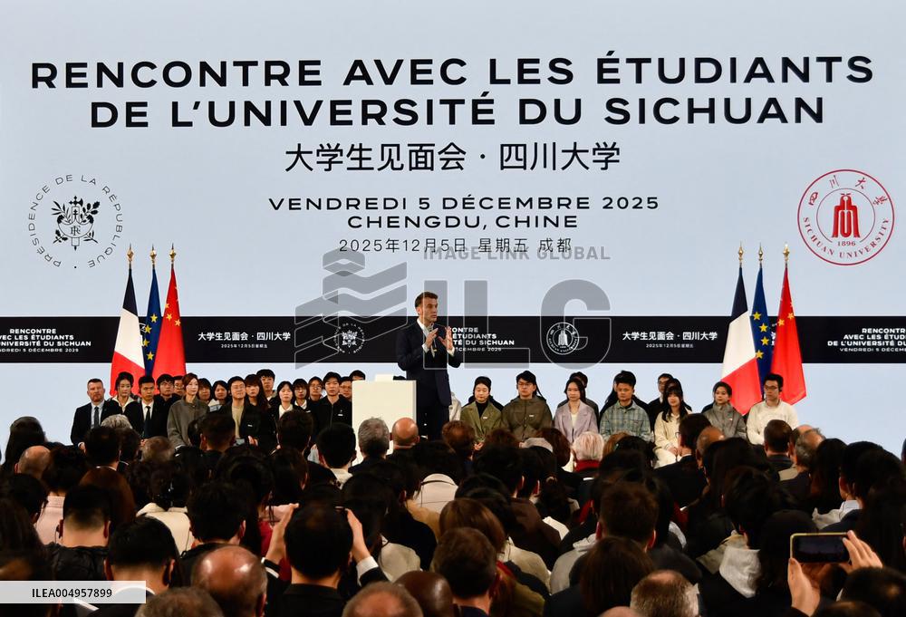 Macron Visits Sichuan University - China