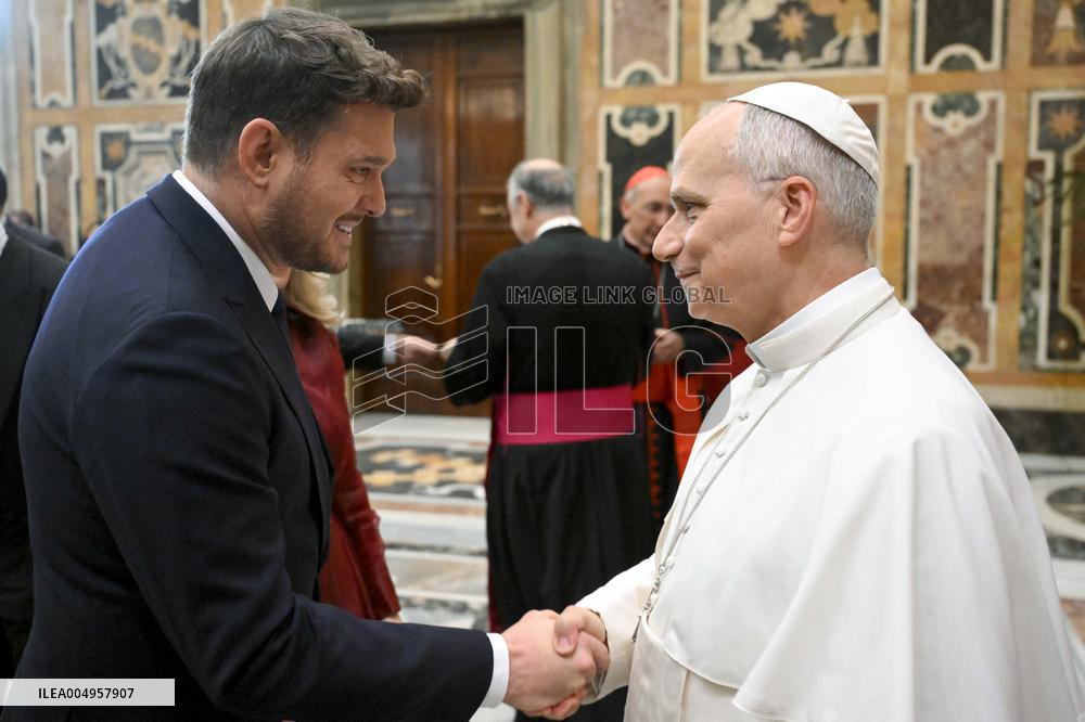 Pope Leo XIV Meets Michael Buble - Vatican