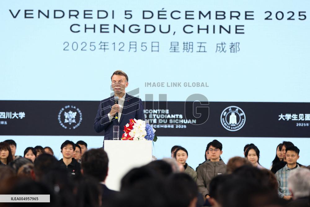 Macron Visits Sichuan University - China