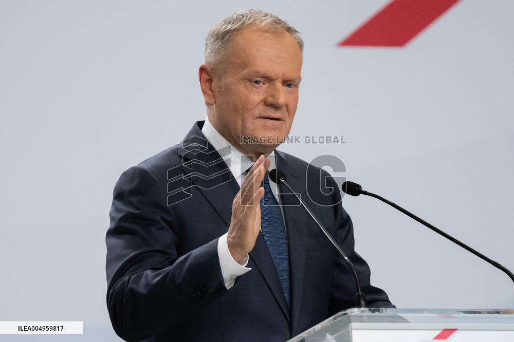 Polish PM Donald Tusk At The Civic Coalition Meeting - Warsaw