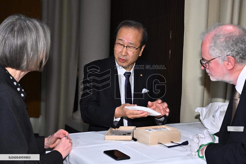 NOBEL CHAIRS ARE SIGNED BY THE PRIZE WINNERS