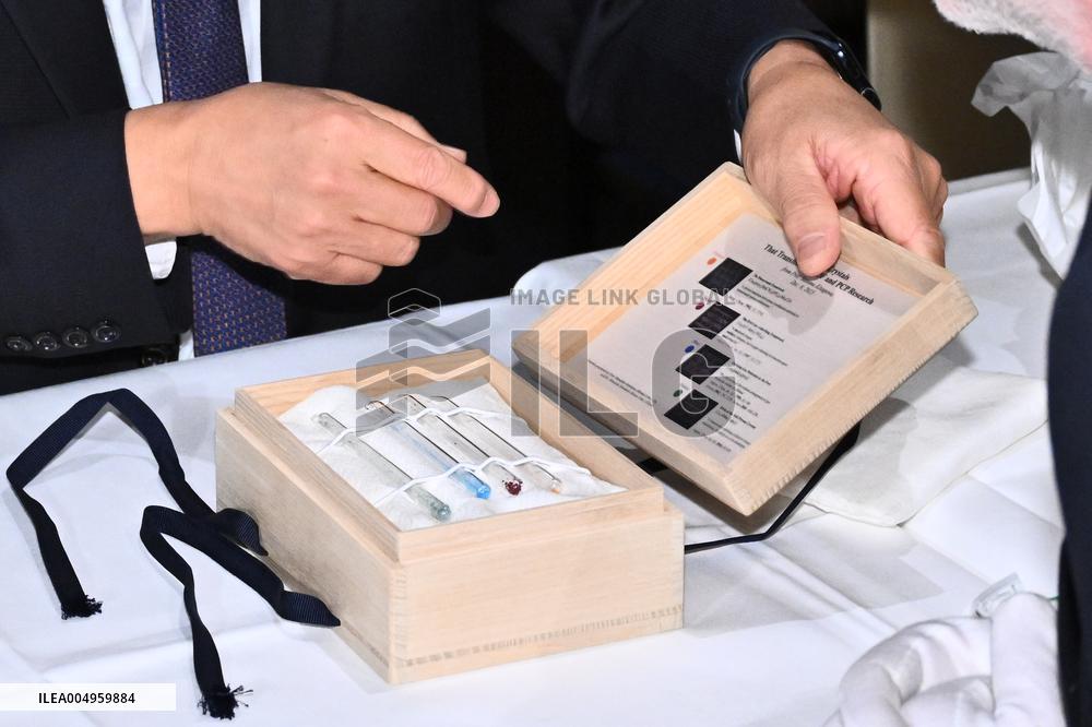 NOBEL CHAIRS ARE SIGNED BY THE PRIZE WINNERS