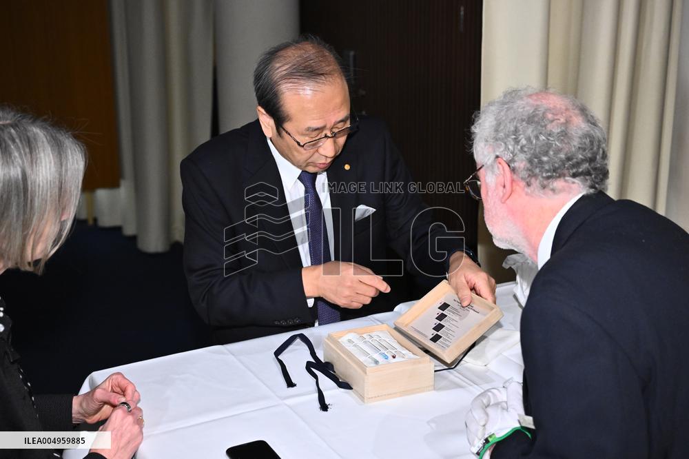 NOBEL CHAIRS ARE SIGNED BY THE PRIZE WINNERS