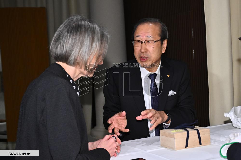 NOBEL CHAIRS ARE SIGNED BY THE PRIZE WINNERS